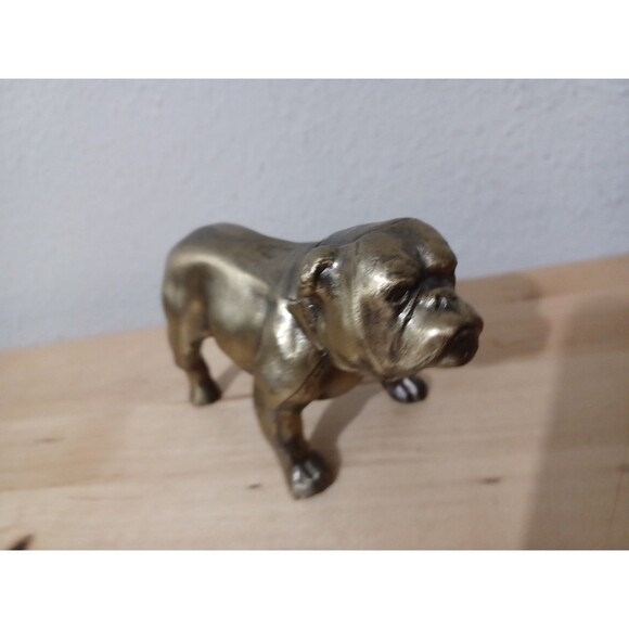 BRASS BULLDOG STATUE YALE UNIVERSITY  Vintage Dog Paperweight  Decorative Art - Picture 3 of 11